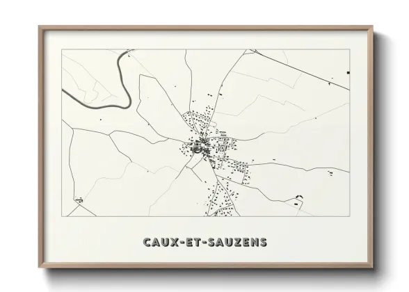 Une affiche de carte sur Caux-et-Sauzens