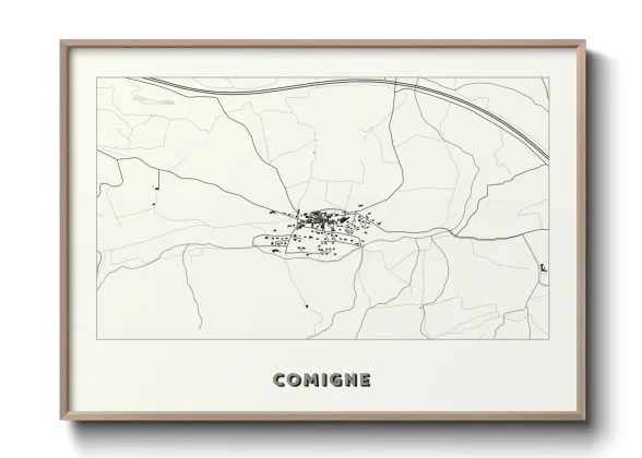 Une affiche de carte sur Comigne