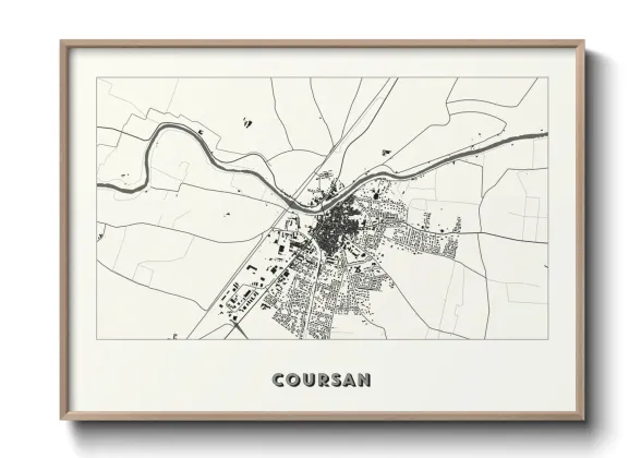 Une affiche de carte sur Coursan