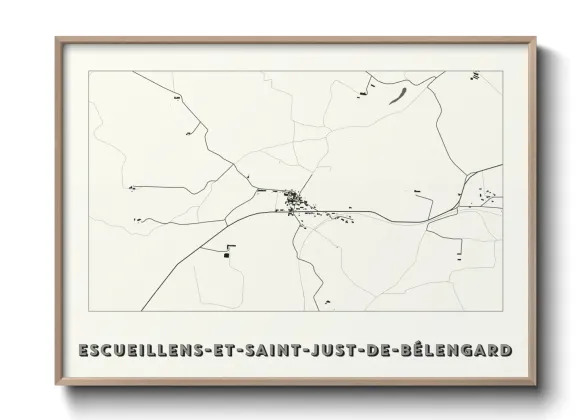 Une affiche de carte sur Escueillens-et-Saint-Just-de-Bélengard