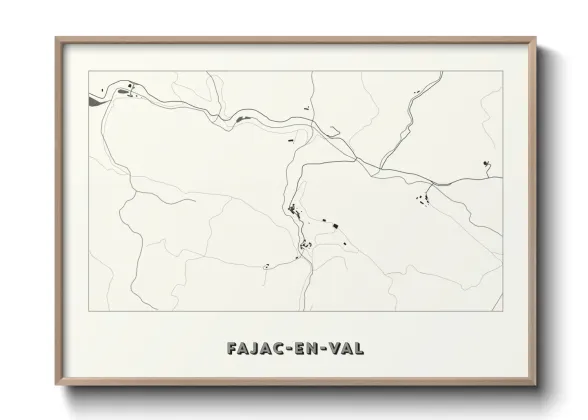 Une affiche de carte sur Fajac-en-Val