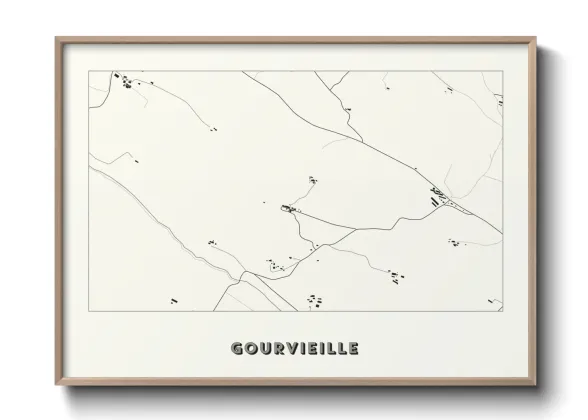 Une affiche de carte sur Gourvieille