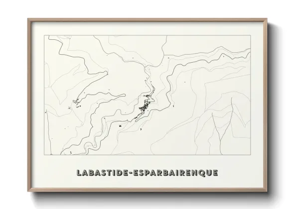 Une affiche de carte sur Labastide-Esparbairenque