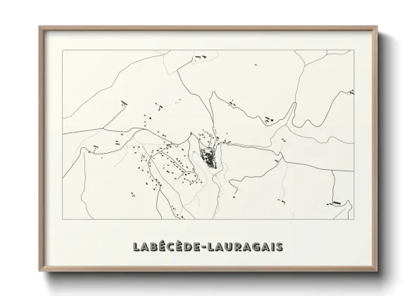 Une affiche de carte sur Labécède-Lauragais