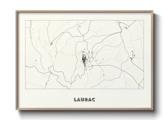 Une affiche de carte sur Laurac
