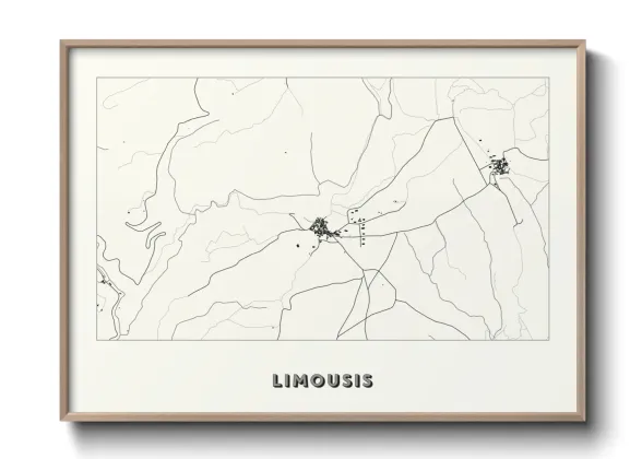 Une affiche de carte sur Limousis