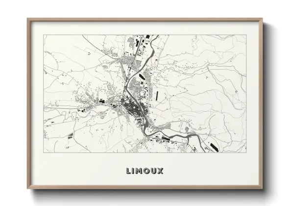 Une affiche de carte sur Limoux