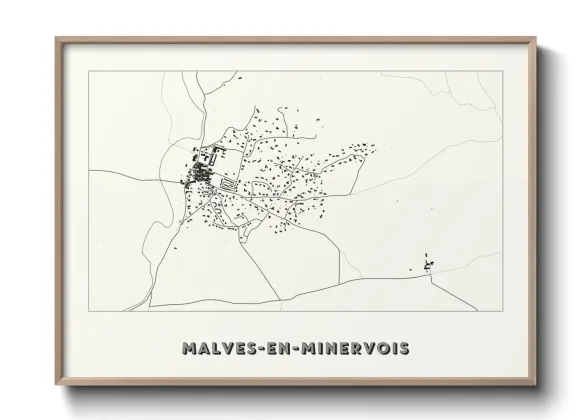 Une affiche de carte sur Malves-en-Minervois
