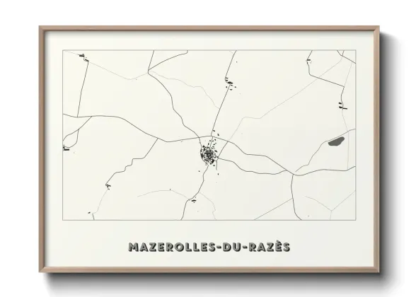 Une affiche de carte sur Mazerolles-du-Razès