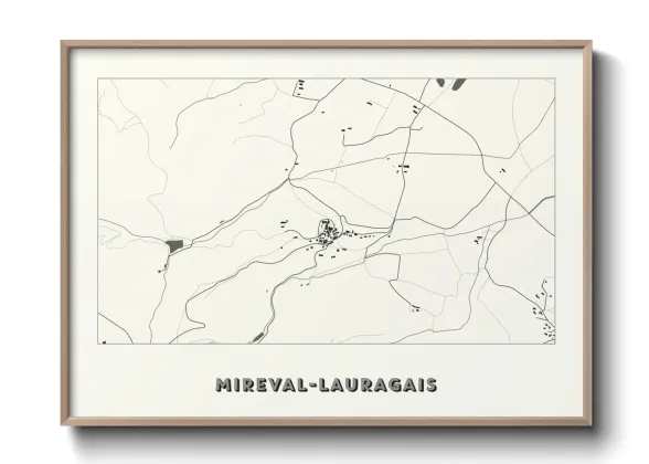 Une affiche de carte sur Mireval-Lauragais