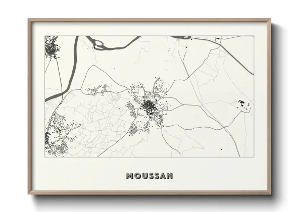Une affiche de carte sur Moussan