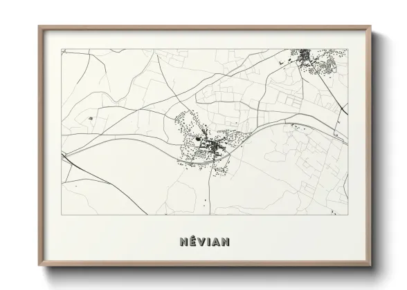 Une affiche de carte sur Névian