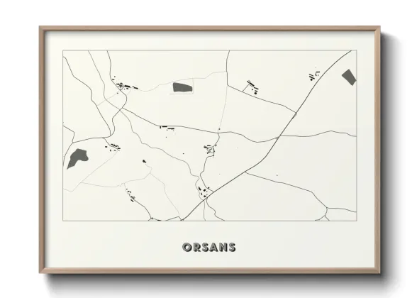 Une affiche de carte sur Orsans