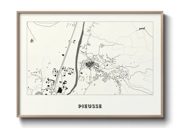 Une affiche de carte sur Pieusse