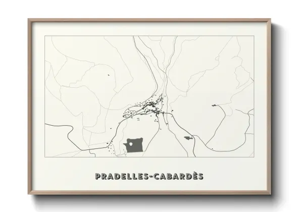 Une affiche de carte sur Pradelles-Cabardès