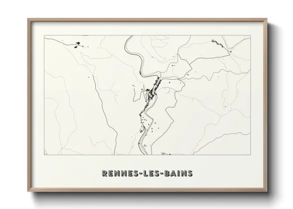 Une affiche de carte sur Rennes-les-Bains