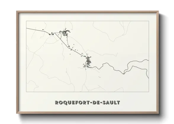 Une affiche de carte sur Roquefort-de-Sault