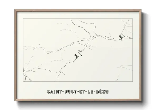 Une affiche de carte sur Saint-Just-et-le-Bézu