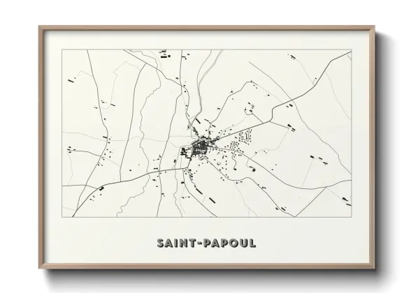Une affiche de carte sur Saint-Papoul