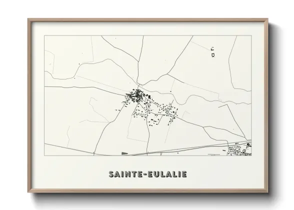 Une affiche de carte sur Sainte-Eulalie