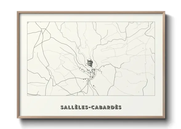 Une affiche de carte sur Sallèles-Cabardès