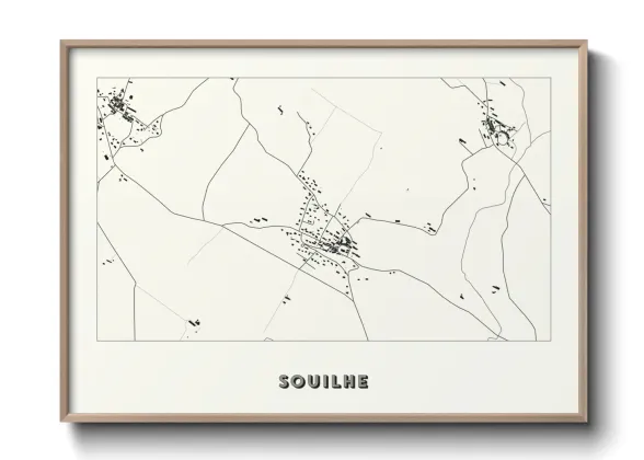 Une affiche de carte sur Souilhe