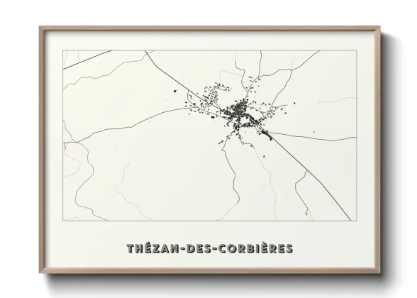 Une affiche de carte sur Thézan-des-Corbières