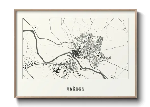 Une affiche de carte sur Trèbes