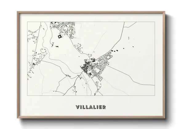 Une affiche de carte sur Villalier