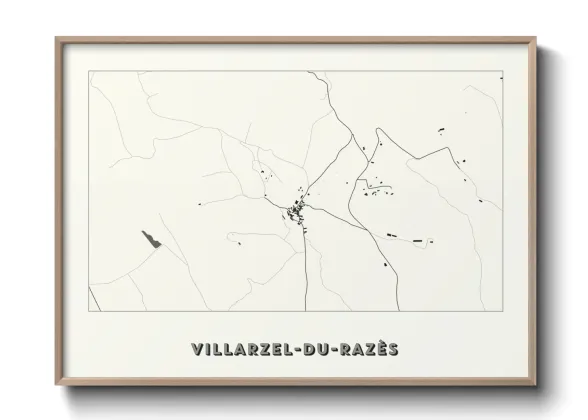 Une affiche de carte sur Villarzel-du-Razès