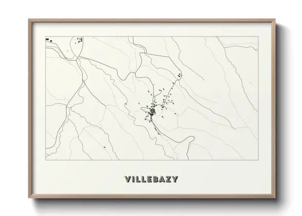 Une affiche de carte sur Villebazy
