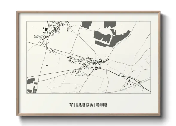 Une affiche de carte sur Villedaigne