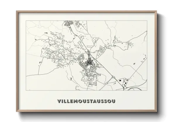 Une affiche de carte sur Villemoustaussou