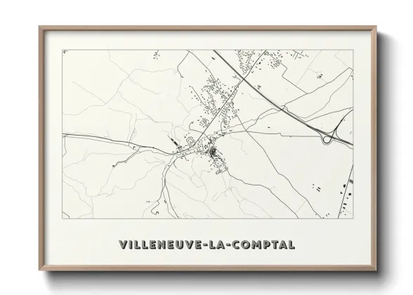 Une affiche de carte sur Villeneuve-la-Comptal
