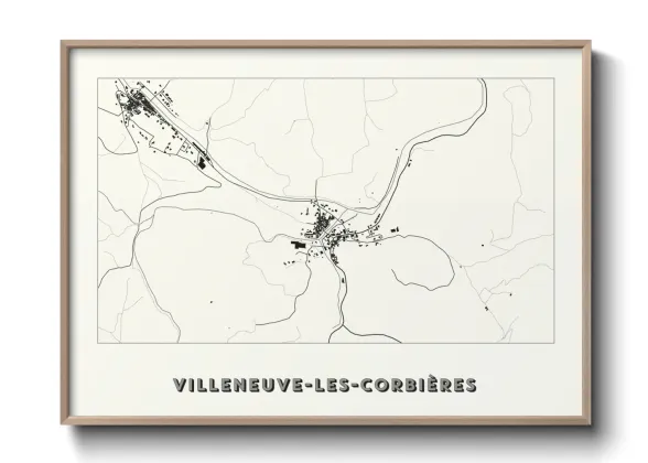 Une affiche de carte sur Villeneuve-les-Corbières