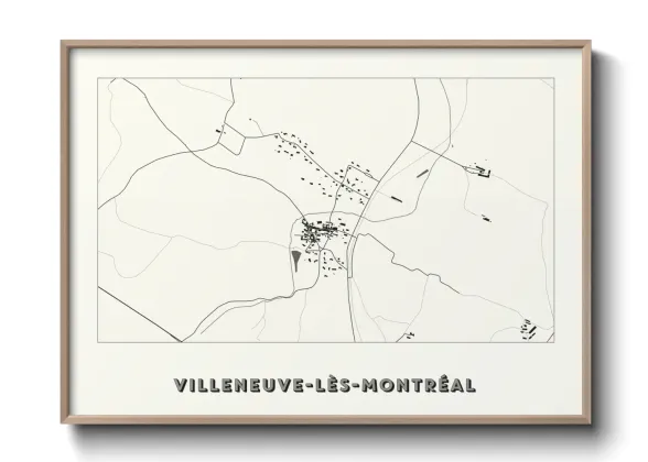 Une affiche de carte sur Villeneuve-lès-Montréal