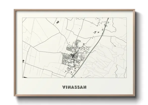 Une affiche de carte sur Vinassan