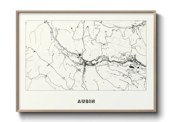 Une affiche de carte sur Aubin