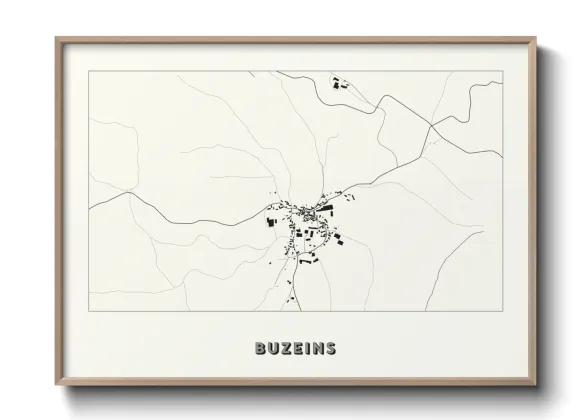Une affiche de carte sur Buzeins