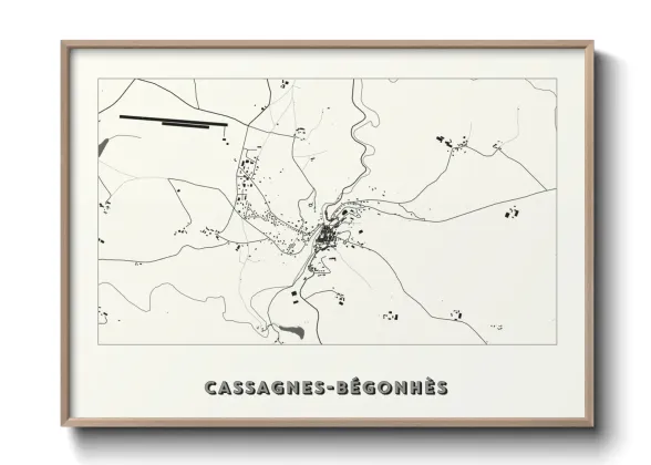Une affiche de carte sur Cassagnes-Bégonhès