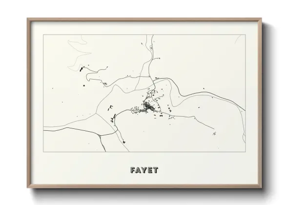 Une affiche de carte sur Fayet