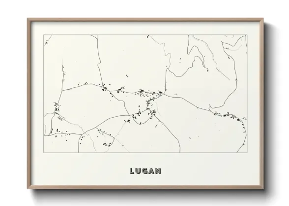 Une affiche de carte sur Lugan