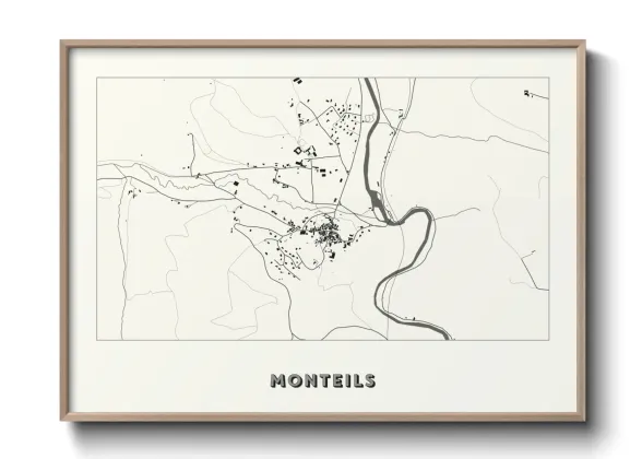 Une affiche de carte sur Monteils