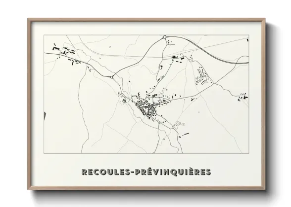 Une affiche de carte sur Recoules-Prévinquières