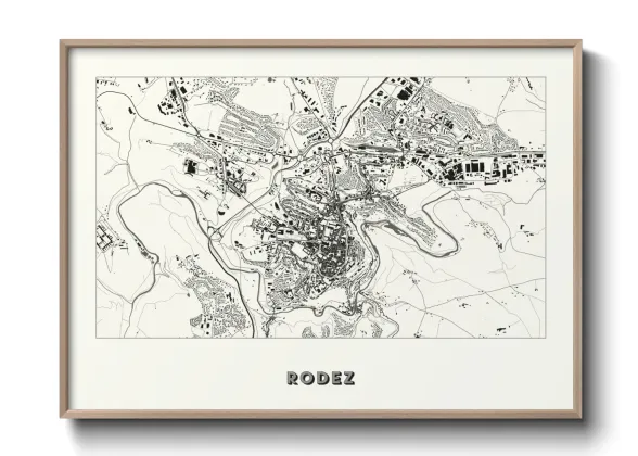 Une affiche de carte sur Rodez
