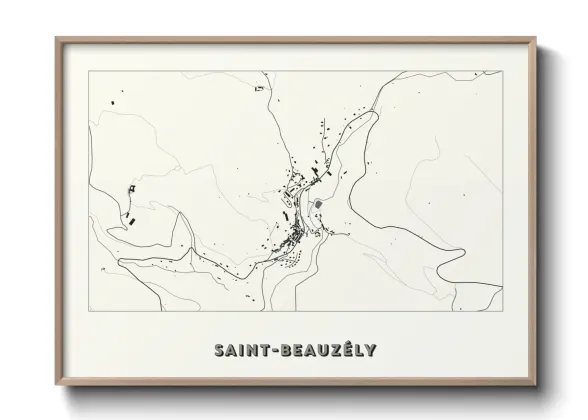 Une affiche de carte sur Saint-Beauzély