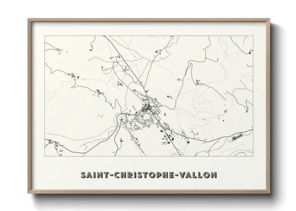 Une affiche de carte sur Saint-Christophe-Vallon