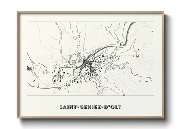 Une affiche de carte sur Saint-Geniez-d'Olt