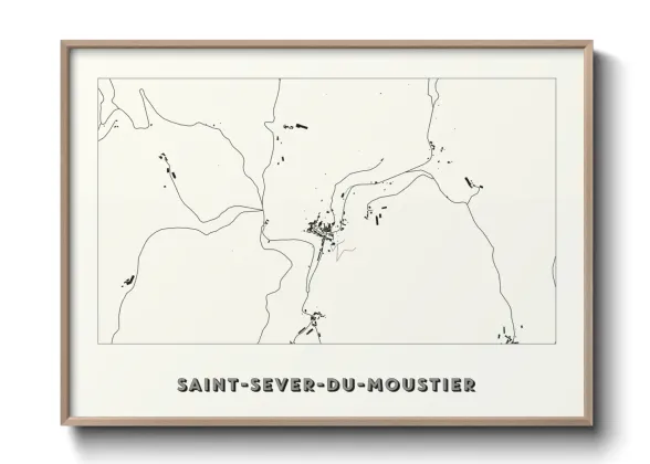 Une affiche de carte sur Saint-Sever-du-Moustier