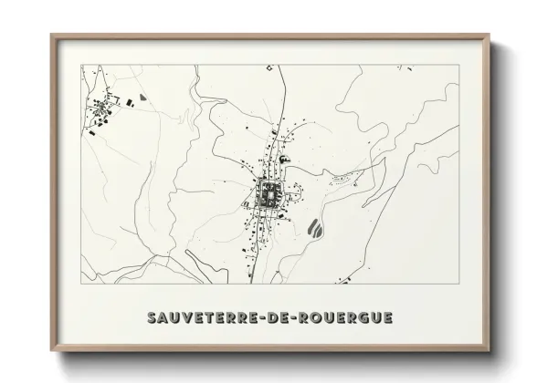 Une affiche de carte sur Sauveterre-de-Rouergue